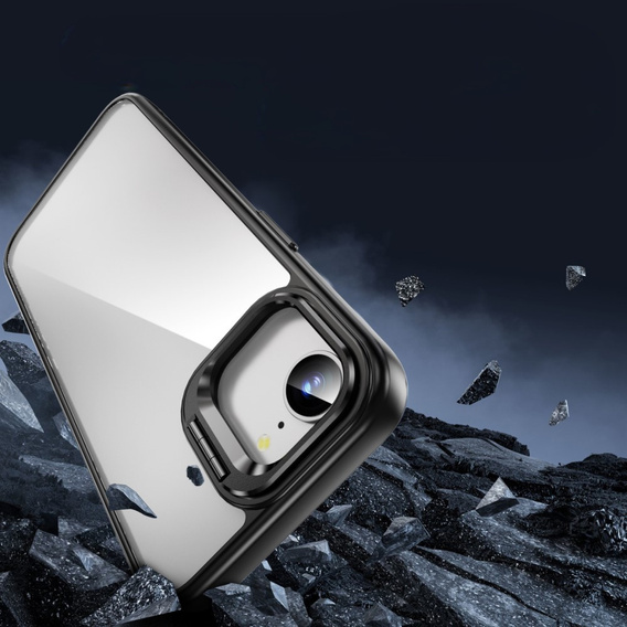 Θήκη για Iphone 16E, Πλαίσιο στήριξης, διαφανής / μαύρη