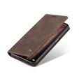 θήκη CASEME για Xiaomi Redmi Note 10 Pro, Leather Wallet Case, καφές