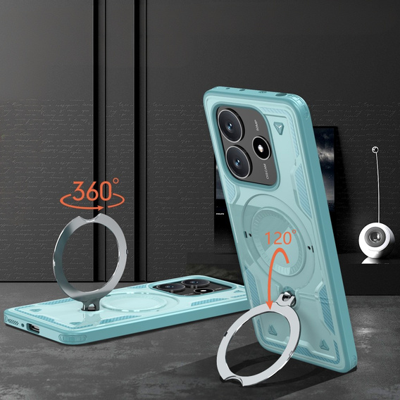 Θήκη για Xiaomi Redmi Note 14 5G, Στρατιωτικό MagSafe, μπλε + γυαλί 9H