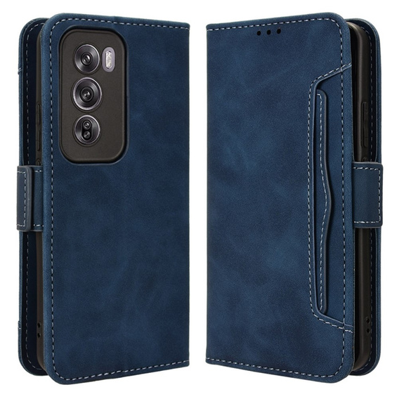 Θήκη με πτερύγιο για Oppo Reno 12, Card Slot, σκούρο μπλε