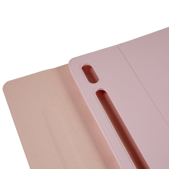 Θήκη + πληκτρολόγιο Galaxy Tab S7+ Plus / S8+ Plus /S7 FE T730 T733, Pen Slot, ροζ rose gold