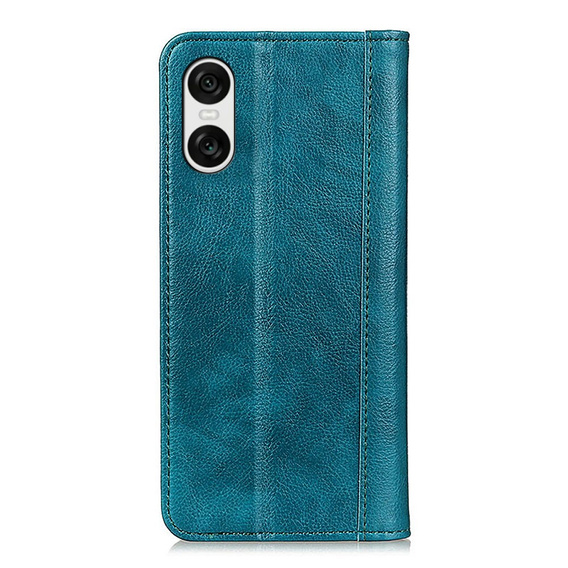 θήκη με πτερύγιο για Sony Xperia 10 VI, Split Leather, πράσινη