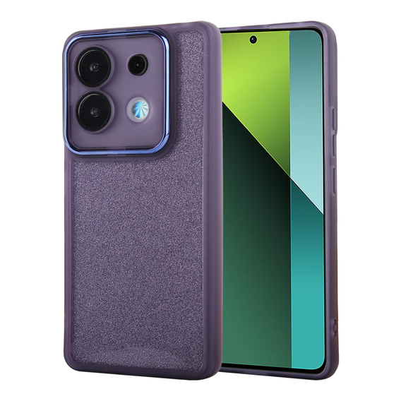 Θήκη για Xiaomi Redmi Note 13 Pro 5G, Glittery Powder, μωβ + 9H tempered glass