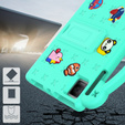 Παιδική θήκη για T Tablet 5G, Cute Patterns, με βάση, πράσινη