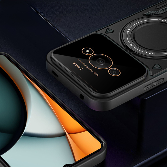 Θωρακισμένη θήκη για Xiaomi Redmi A3, Magnetic Ring, μαύρη