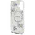 Θήκη GUESS HC MagSafe Resin Flowers and Glitter για iPhone 16