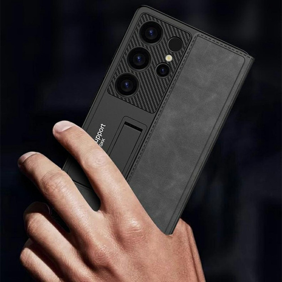 Θήκη με πτερύγιο για Samsung Galaxy S25 Ultra, GKK Card Slot Wallet, μαύρη