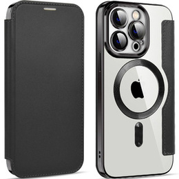 Θήκη με πτερύγιο για iPhone 13 Pro, RFID Wallet MagSafe CamShield, μαύρη