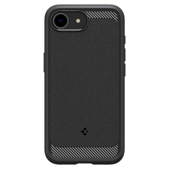 θήκη Spigen για iPhone 16E, Rugged Armor MagSafe, μαύρο + μετριασμένο γυαλί 9H