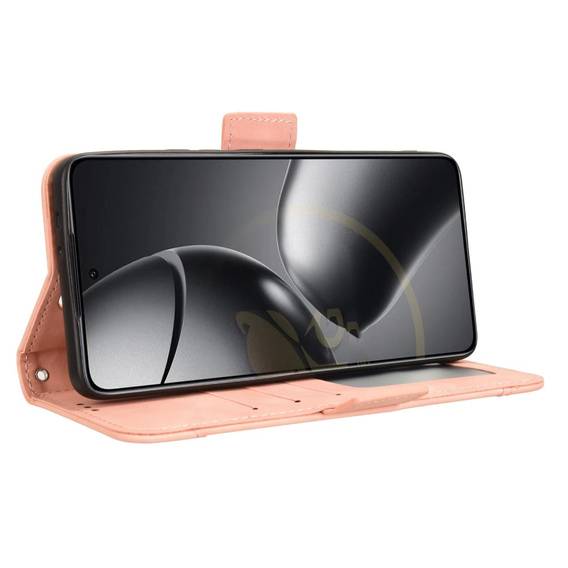 Θήκη με πτερύγιο για Xiaomi 14T Pro, Card Slot, ροζ