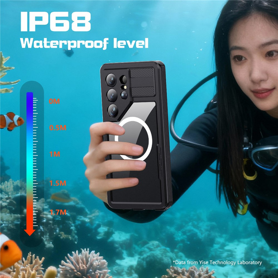 Αδιάβροχη θήκη Redpepper MagSafe για Samsung Galaxy S26 Ultra, μαύρη