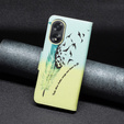 Θήκη με πτερύγιο για Oppo A38 4G / Oppo A18 4G, Wallet, Feather μπλε / κίτρινη