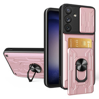 Θωρακισμένη θήκη για Samsung Galaxy A54 5G, Camera Slide Card Slot, ροζ rose gold