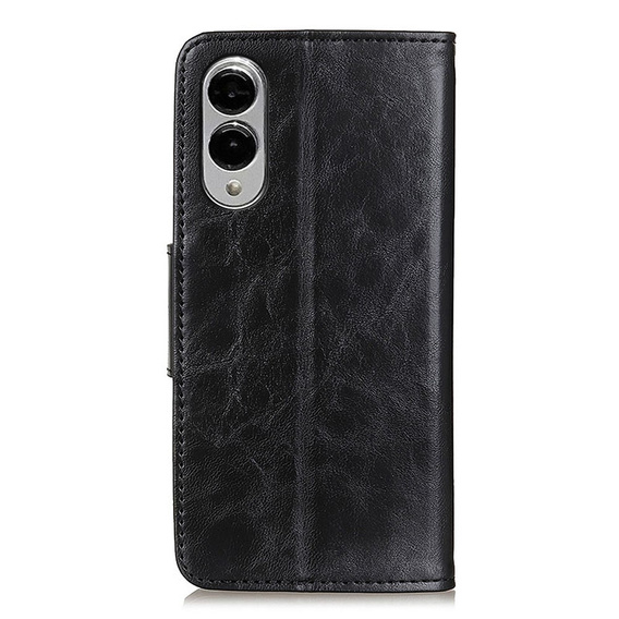 Θήκη με πτερύγιο για Samsung Galaxy S25 Edge, Crazy Horse Wallet, μαύρη