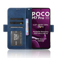 Θήκη με πτερύγιο για Xiaomi Poco M7 Pro 5G, Card Slot, σκούρο μπλε