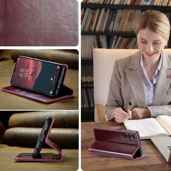 θήκη CASEME για Samsung Galaxy A34 5G, Waxy Textured, κόκκινη