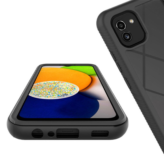 Θήκη για Samsung Galaxy A03, Shockproof, με μεμβράνη, μαύρη