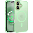 Θήκη για iPhone 16 Plus, για MagSafe, ERBORD Μatt Case, ανοιχτή πράσινη + Γυαλί οθόνης