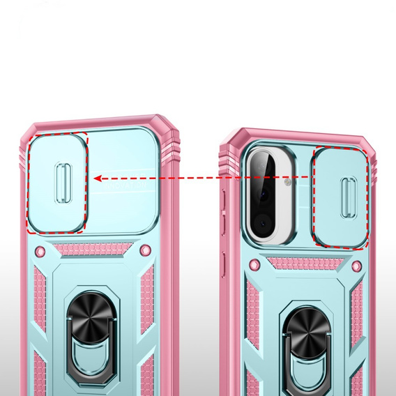 Θήκη για Samsung Galaxy A56 5G, KickStand Camera Lens, πράσινο / ροζ