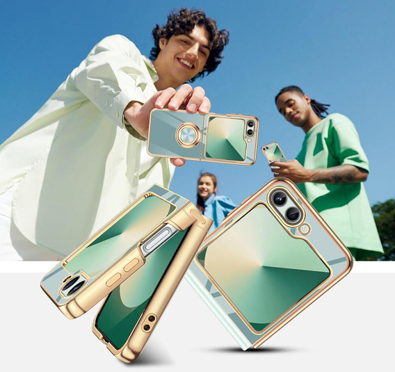 Θήκη για Samsung Galaxy Z Flip7 FE / Z Flip6, Electro Ring, μέντας