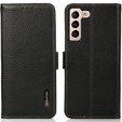 KHAZNEH θήκη RFID για Samsung Galaxy S23, Litchi Texture, μαύρη