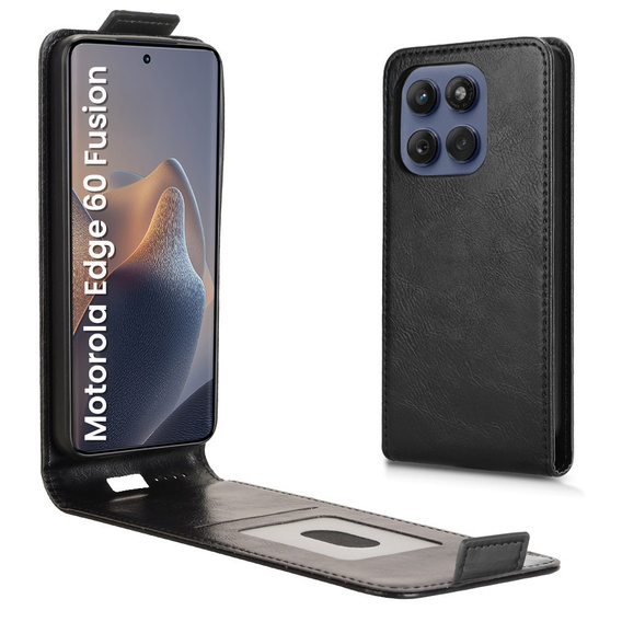 Θήκη με πτερύγιο για Motorola Edge 60 / 60 Fusion, Flip, μαύρη