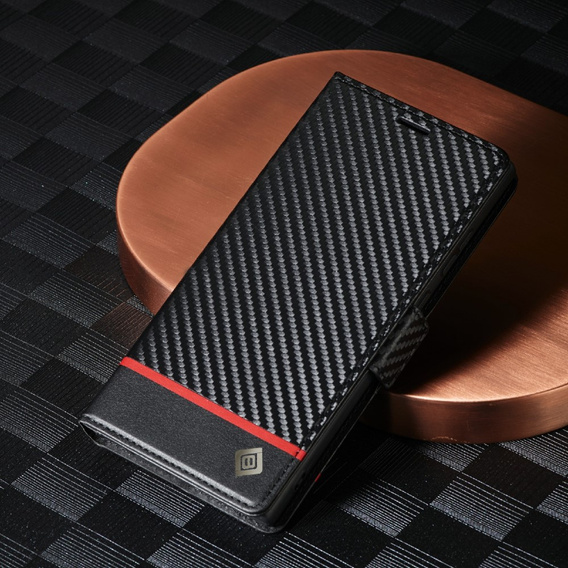 Θήκη με πτερύγιο για Samsung Galaxy S23 Ultra, Carbon LC.IMEEKE, μαύρη