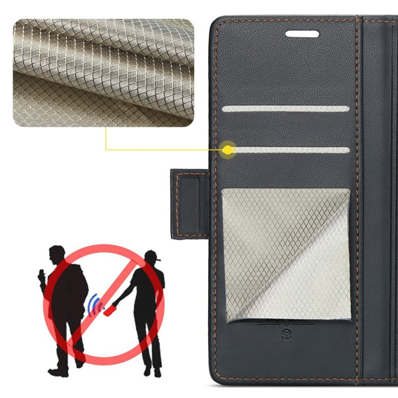 CASEME flip case για Samsung Galaxy A54 5G, Litchi Wallet, μαύρη