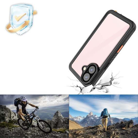 Αδιάβροχη θήκη IP68 για το iPhone 16, μαύρη