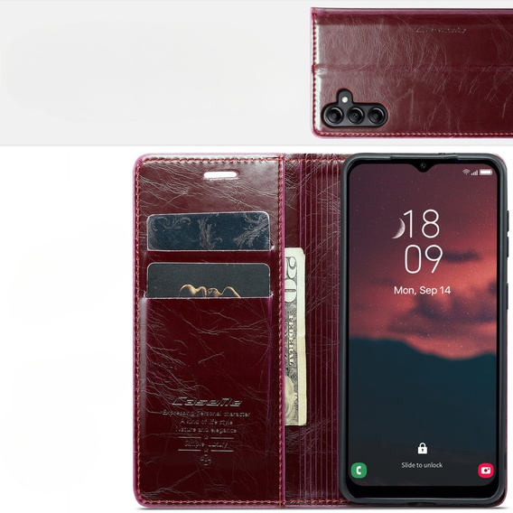 θήκη CASEME για Samsung Galaxy A34 5G, Waxy Textured, κόκκινη