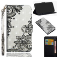 Θήκη με πτερύγιο για Xiaomi Redmi Note 8 Pro, Wallet flowers, λευκή