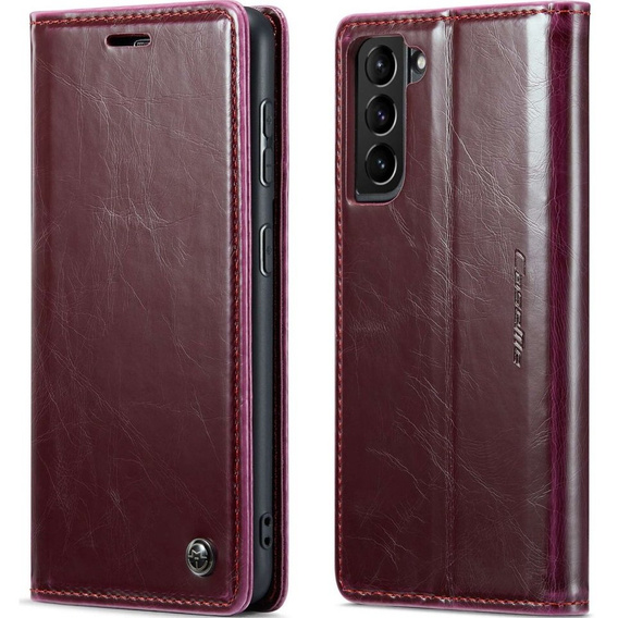 θήκη CASEME για Samsung Galaxy S21, Waxy Textured, κόκκινη