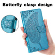 Θήκη με πτερύγιο για Motorola Moto G32, Butterfly, μπλε