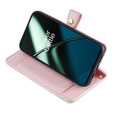 Θήκη με πτερύγιο για OnePlus 12 5G, Wallet Zipper Pocket, ροζ