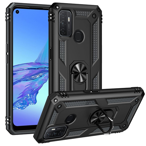 θωρακισμένη θήκη για Oppo A53 / Oppo A53s / A32 4G, Nox Case Ring, μαύρη