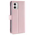 Θήκη με πτερύγιο για Motorola Moto G73 5G, Wallet Zipper Pocket, ροζ