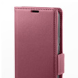 Θήκη για Xiaomi Redmi Note 13 Pro+, ERBORD Glossy Litchi, πορτοφόλι με πτερύγιο, κόκκινη
