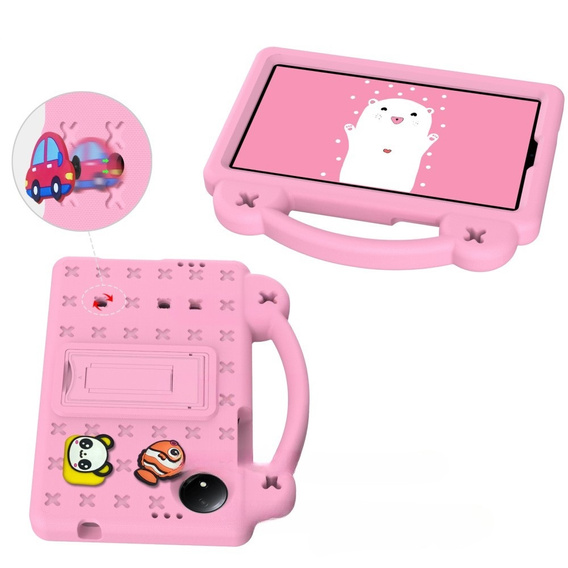 Παιδική θήκη για Xiaomi Redmi Pad SE 8.7", Cute Patterns, με βάση, ροζ