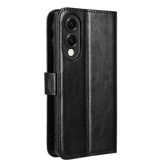 Θήκη με πτερύγιο για Samsung Galaxy S25 Edge, Crazy Horse Wallet, μαύρη