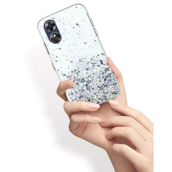 Θήκη για Oppo A17, Glittery, διαφανής