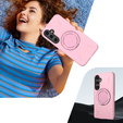 Θήκη με βάση για MagSafe για Samsung Galaxy A57 5G, ροζ