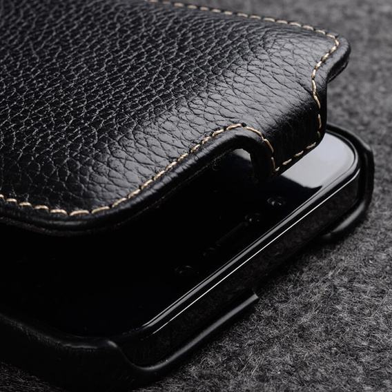 Θήκη MELKCO για iPhone 15, δερμάτινη, flip, μαύρη