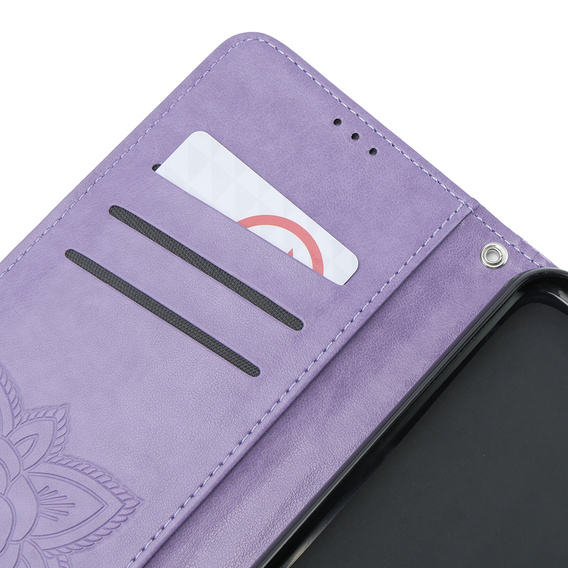 Θήκη με πτερύγιο για Xiaomi Poco X6 5G, Butterfly, μωβ