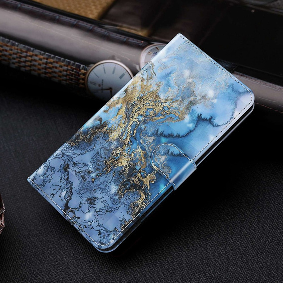 Θήκη με πτερύγιο για Xiaomi Redmi Note 13 Pro+, Wallet, Marble μπλε