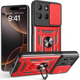 Θήκη για Motorola Moto G15 / Motorola Moto G15 Power, CamShield Slide, κόκκινη