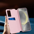 Αναδιπλούμενη θήκη για Samsung Galaxy S23 Ultra, Smart View Wallet, ροζ