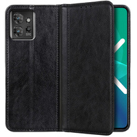 Θήκη για Motorola ThinkPhone 5G, Wallet Litchi Leather, μαύρη