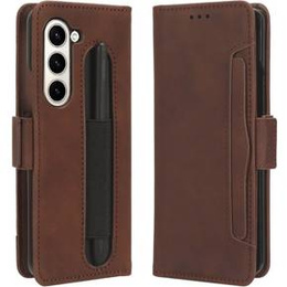 Θήκη με πτερύγιο για Samsung Galaxy Z Fold 5 5G, Card Slot, καφέ