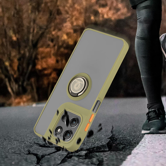 Θήκη για Motorola Moto G15 / Motorola Moto G15 Power, Frosted Ring, πράσινη