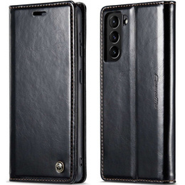 θήκη CASEME για Samsung Galaxy S21, Waxy Textured, μαύρη